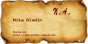 Nika Aladin névjegykártya